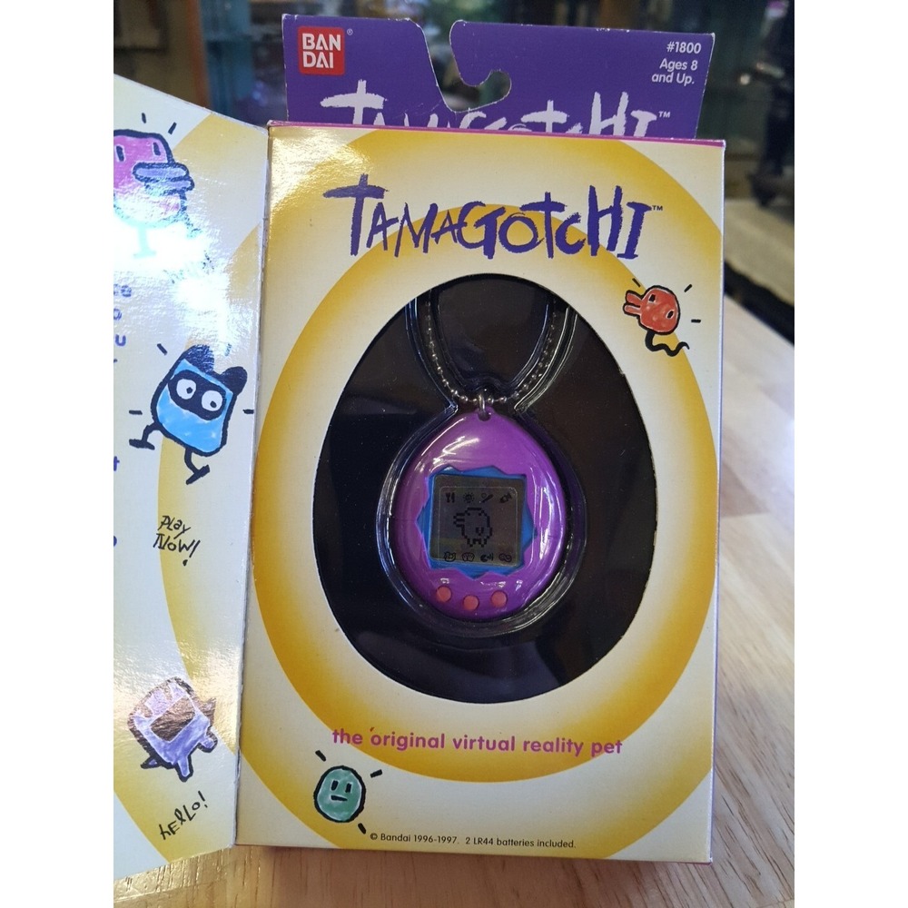 Vintage Original Bandai Tomagotchi 1996-1997 - (#1800) Blue Purple Digital Pet